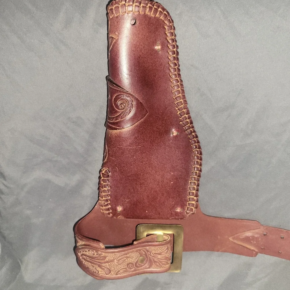 Vintage Western Cowboy Brown Toy Cap Gun Holster Belt